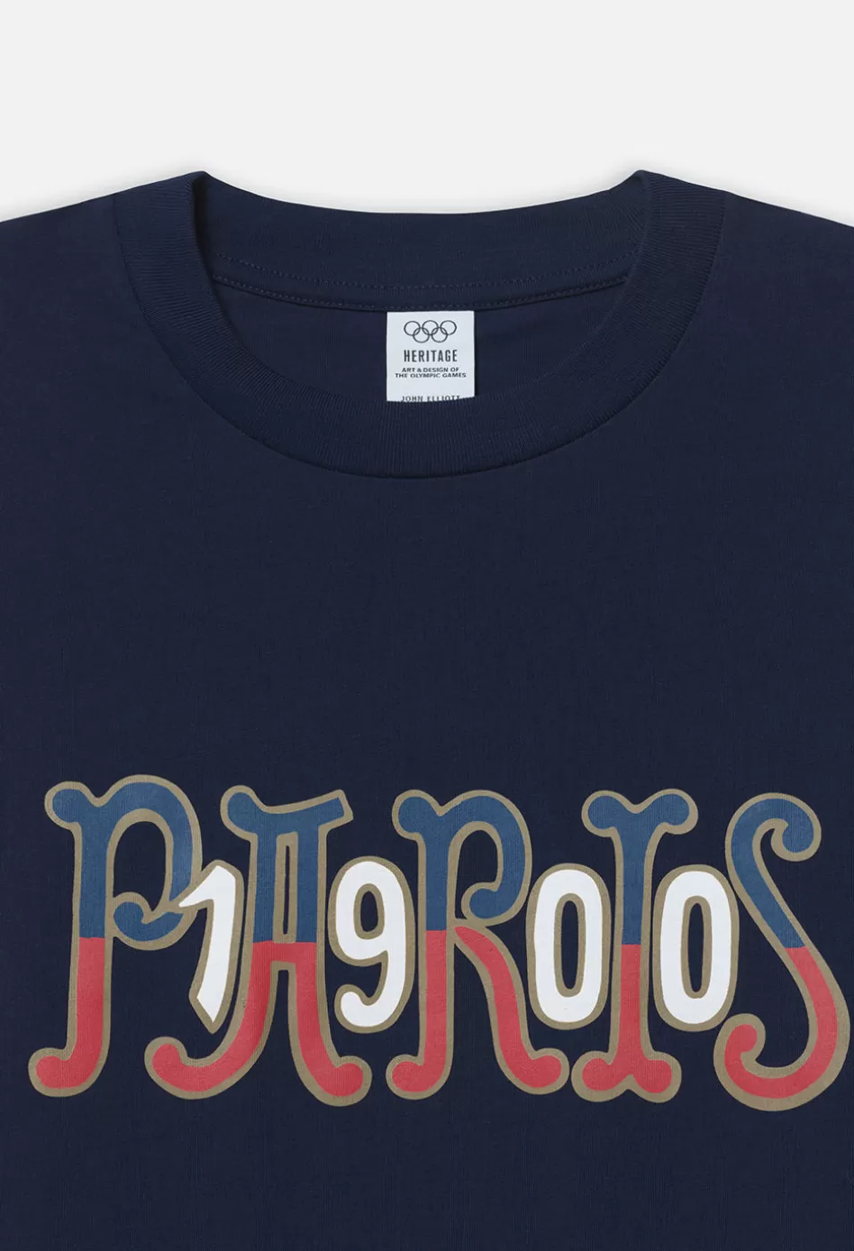 Cheap JOHN ELLIOTT x Olympic Heritage Paris University Tee Navy