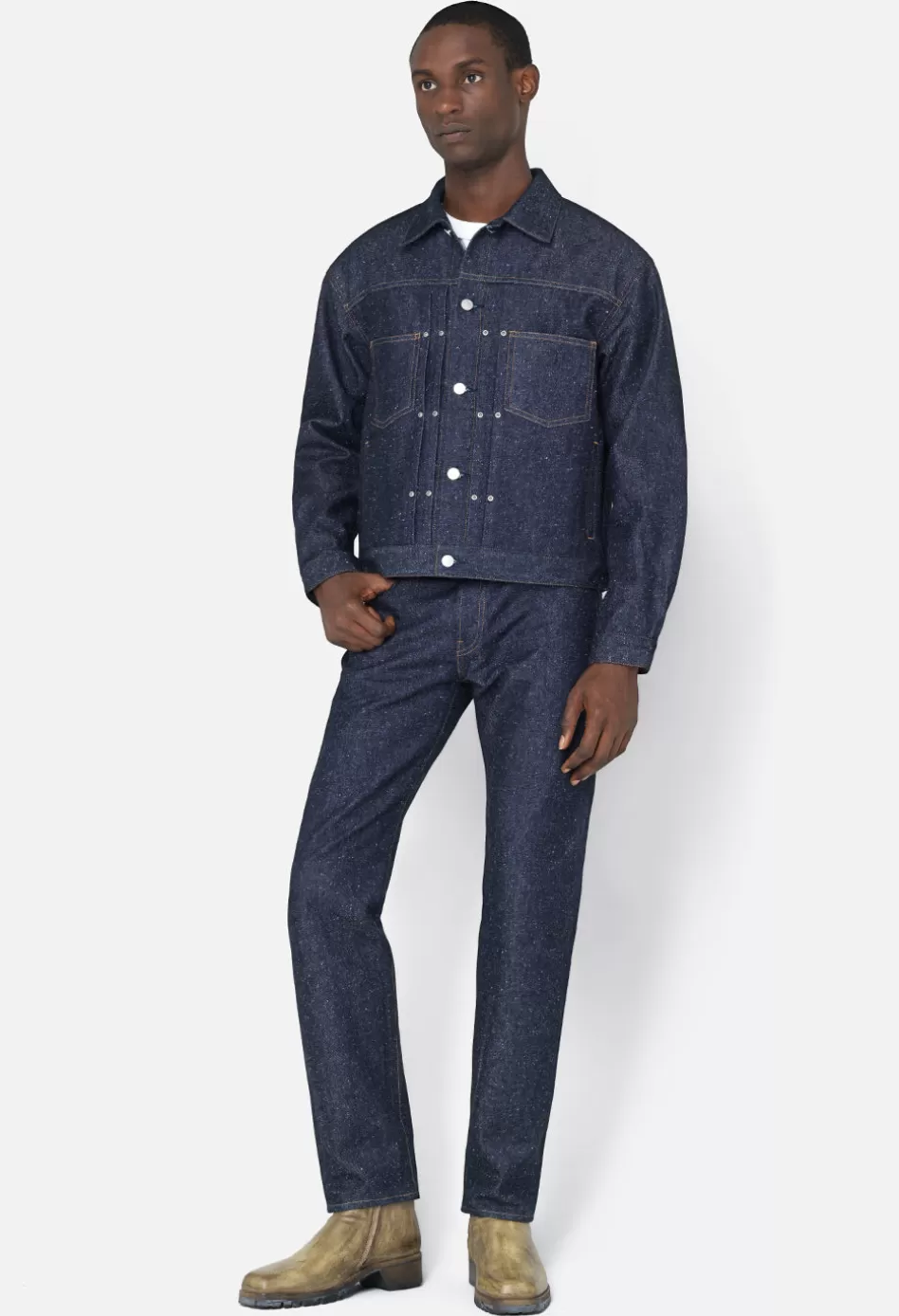 Hot JOHN ELLIOTT Silk Noil Cropped Thumper Jacket Type II RawIndigo