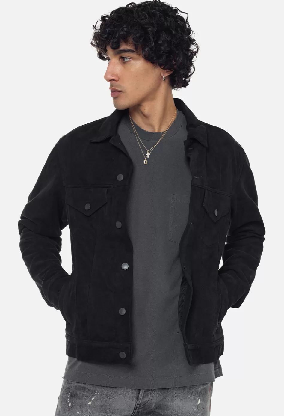 Clearance JOHN ELLIOTT Suede Thumper Jacket Type III Black