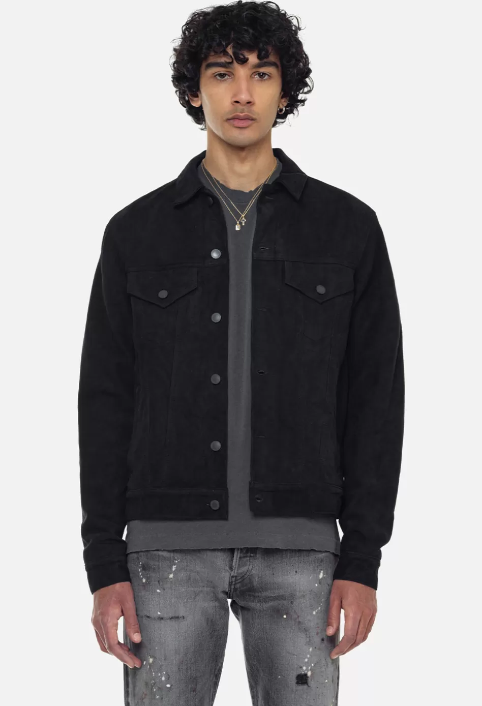 Clearance JOHN ELLIOTT Suede Thumper Jacket Type III Black