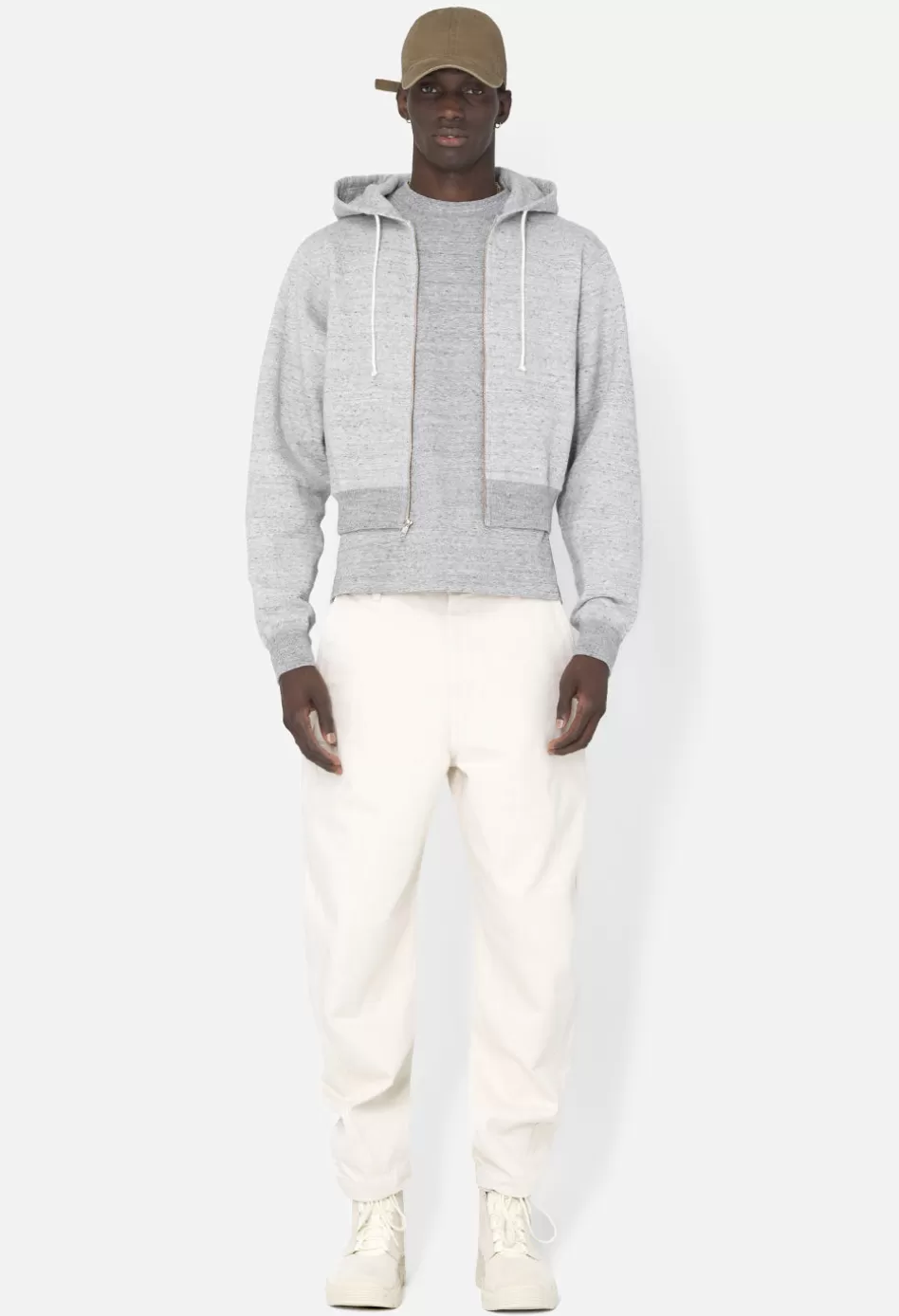 Outlet JOHN ELLIOTT Vintage Fleece Cropped Full-Zip VintageGrey