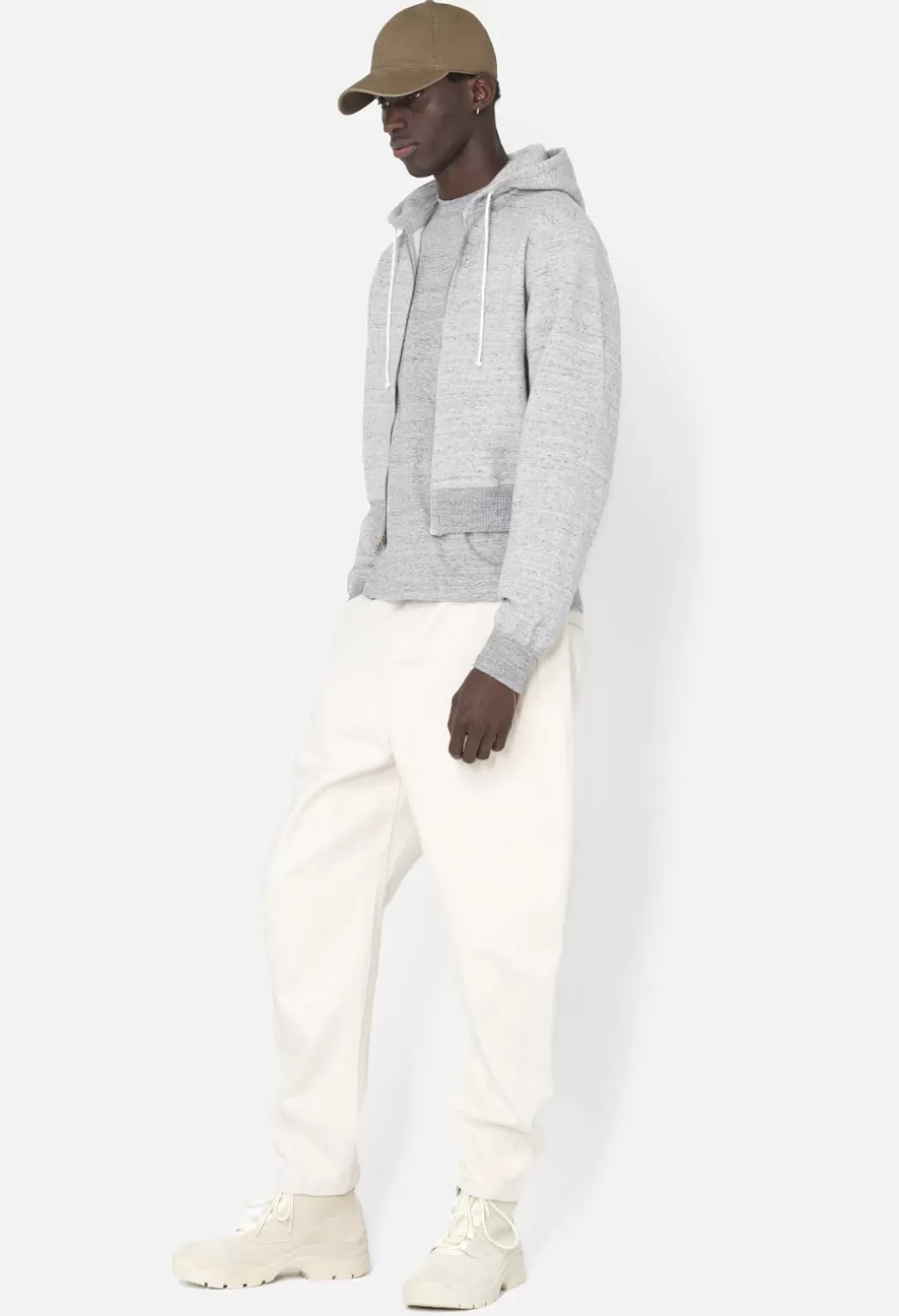 Outlet JOHN ELLIOTT Vintage Fleece Cropped Full-Zip VintageGrey