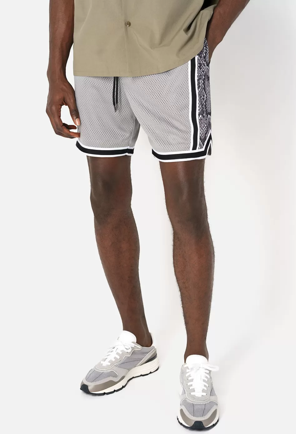 Online JOHN ELLIOTT Vintage Varsity Shorts GreyxSnake