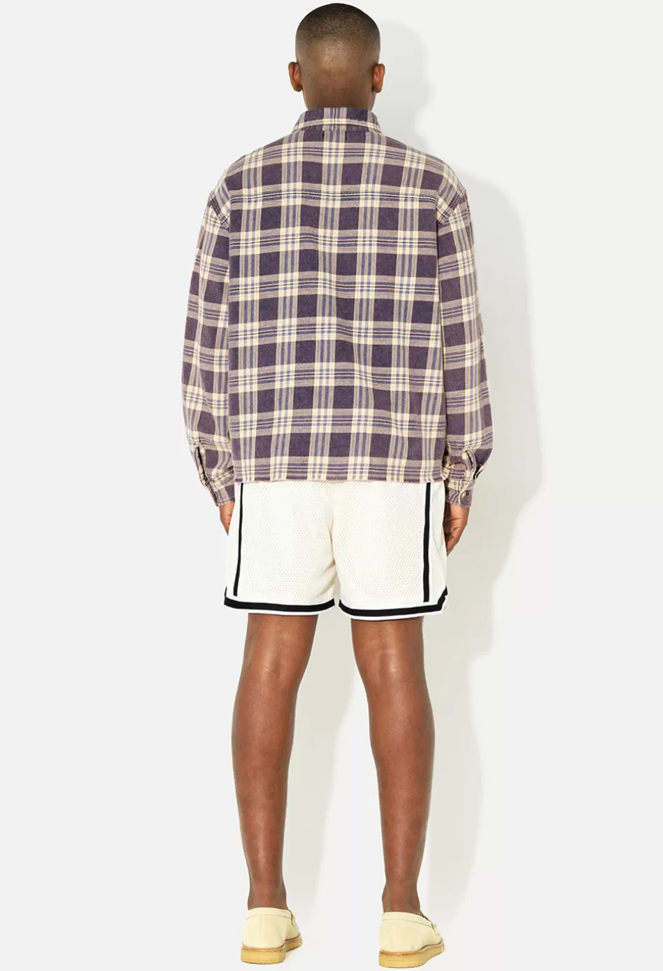 Cheap JOHN ELLIOTT Vintage Varsity Shorts Ivory